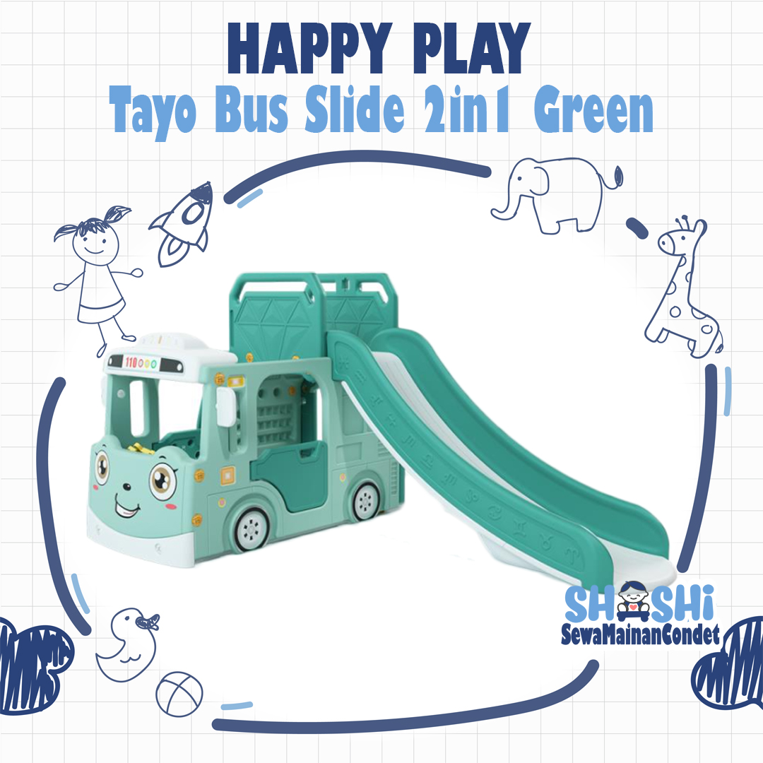 HAPPY PLAY TAYO BUS SLIDE 2IN1 GREEN