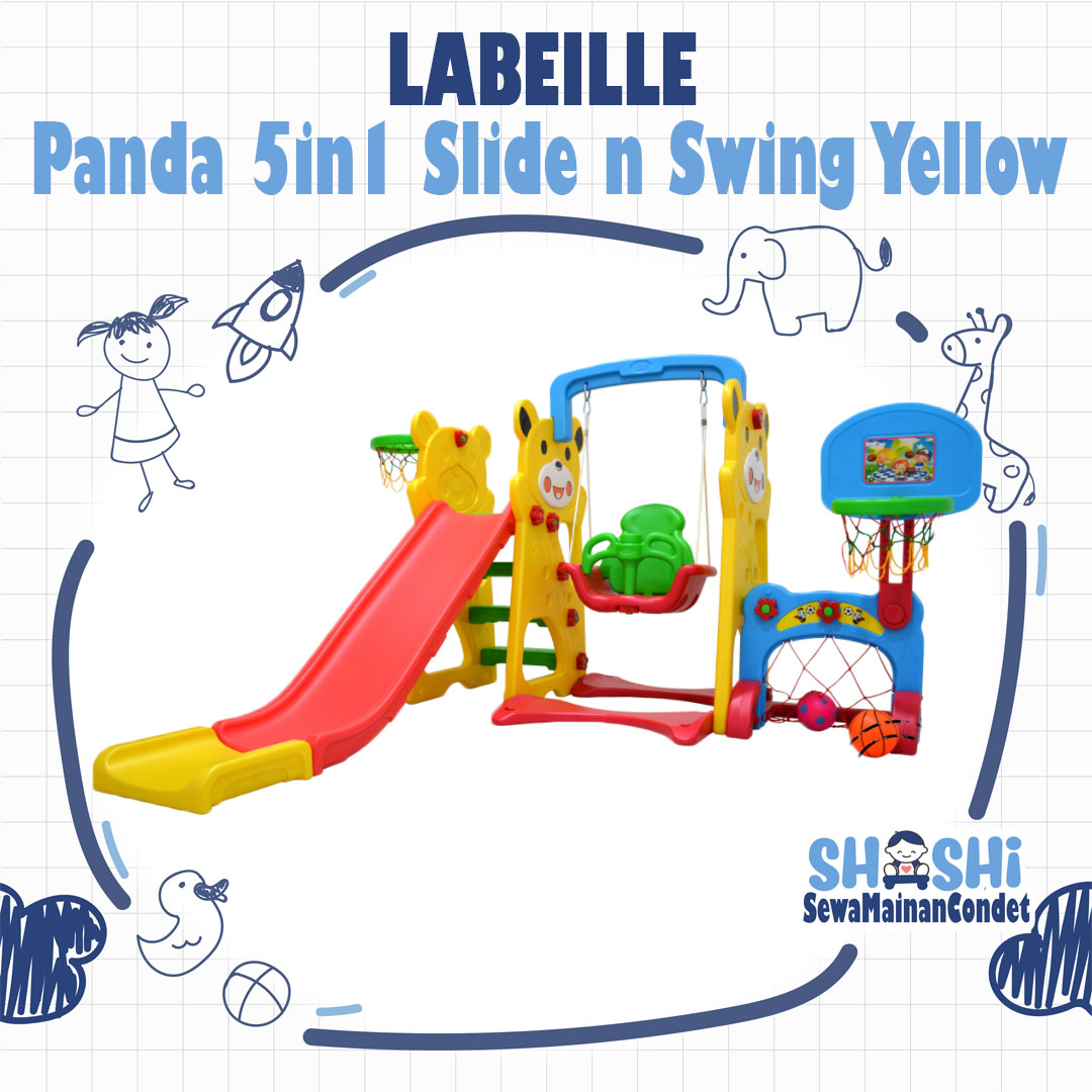 LABEILLE PANDA 5IN1 SLIDE N SWING YELLOW