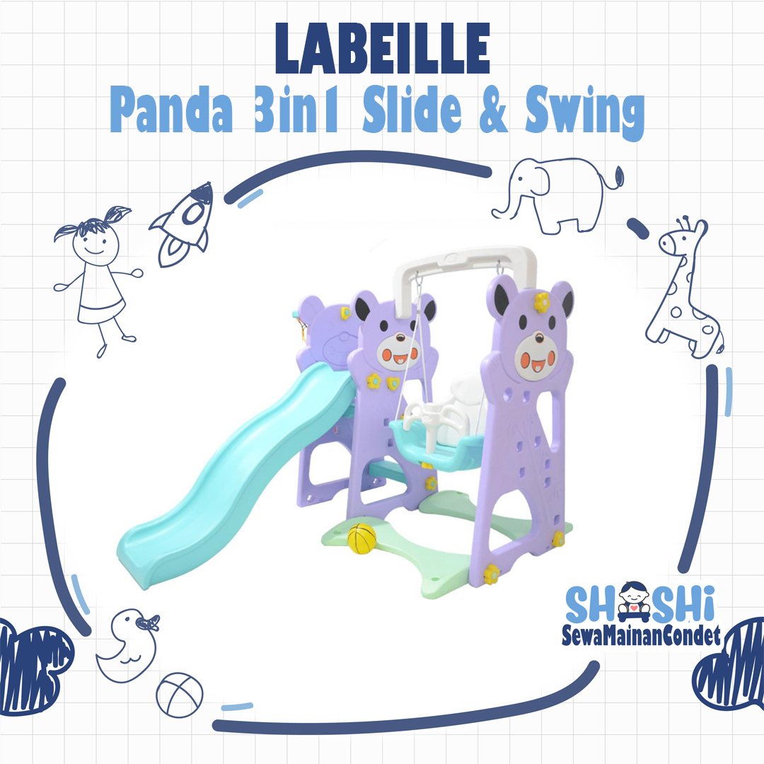 LABEILLE PANDA 3IN1 SLIDE N SWING PURPLE