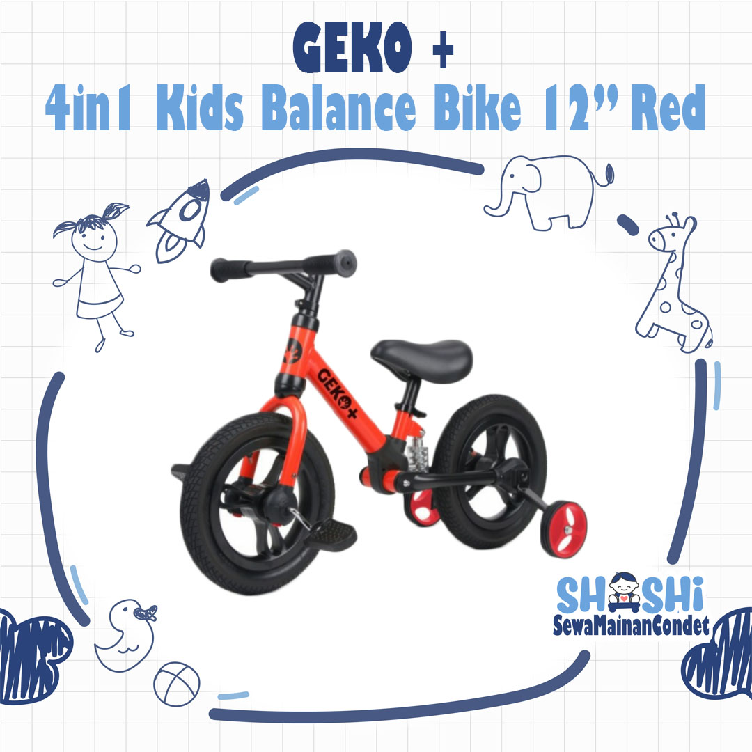 GEKO+ 4IN1 BALANCE BIKE RED