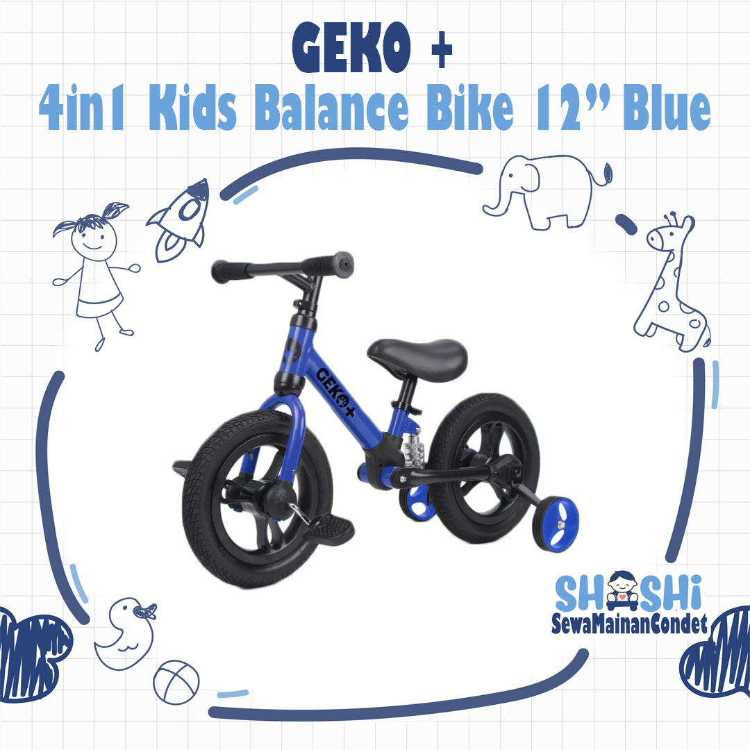 GEKO+ 4IN1 BALANCE BIKE BLUE