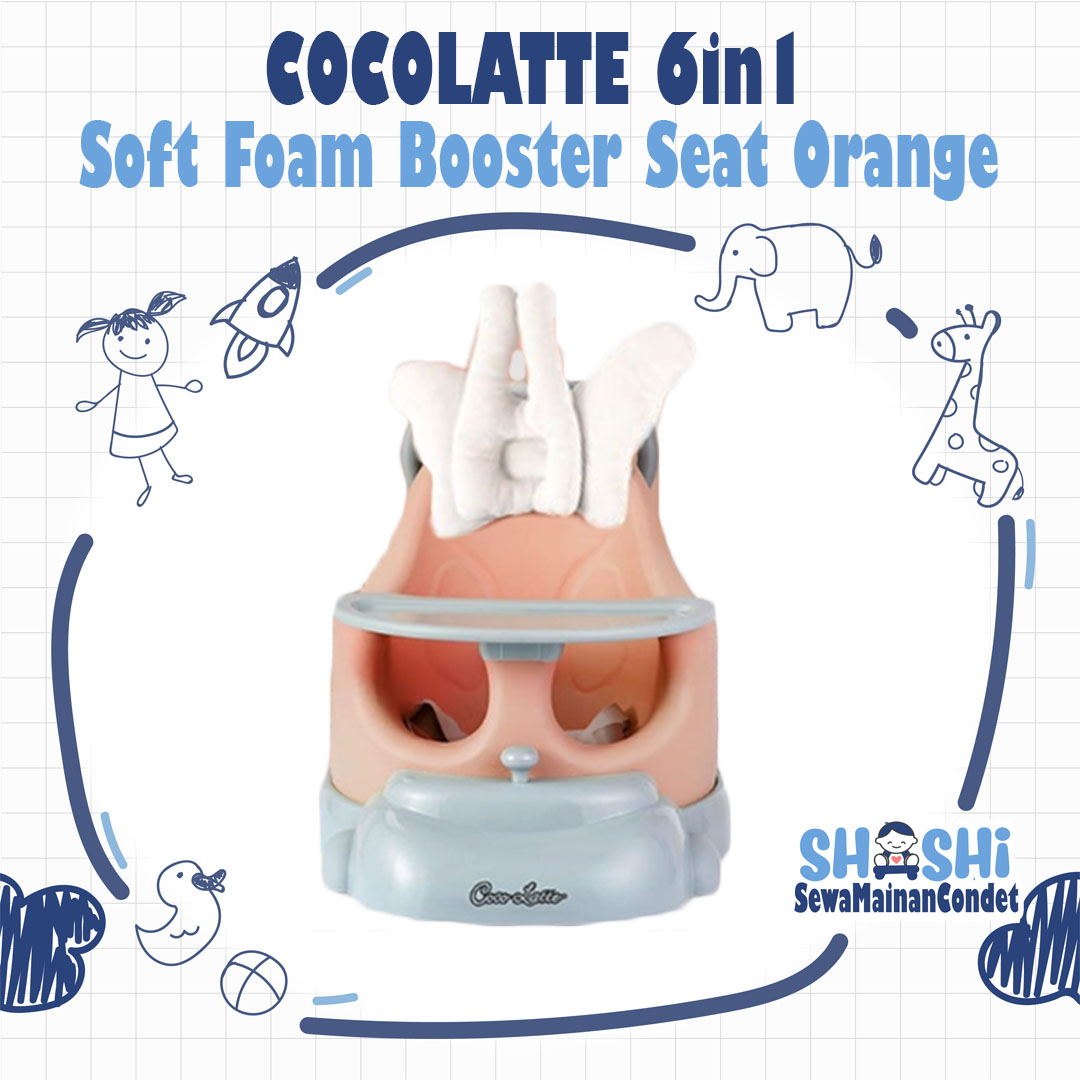 COCOLATTE 6IN1 SOFT FOAM BOOSTER SEAT ORANGE